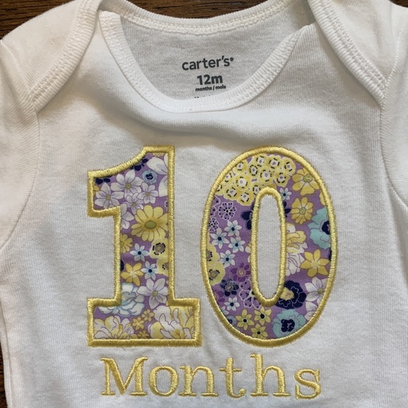 Monthly Onesies with Matching Headbands - Picture 9 of 14